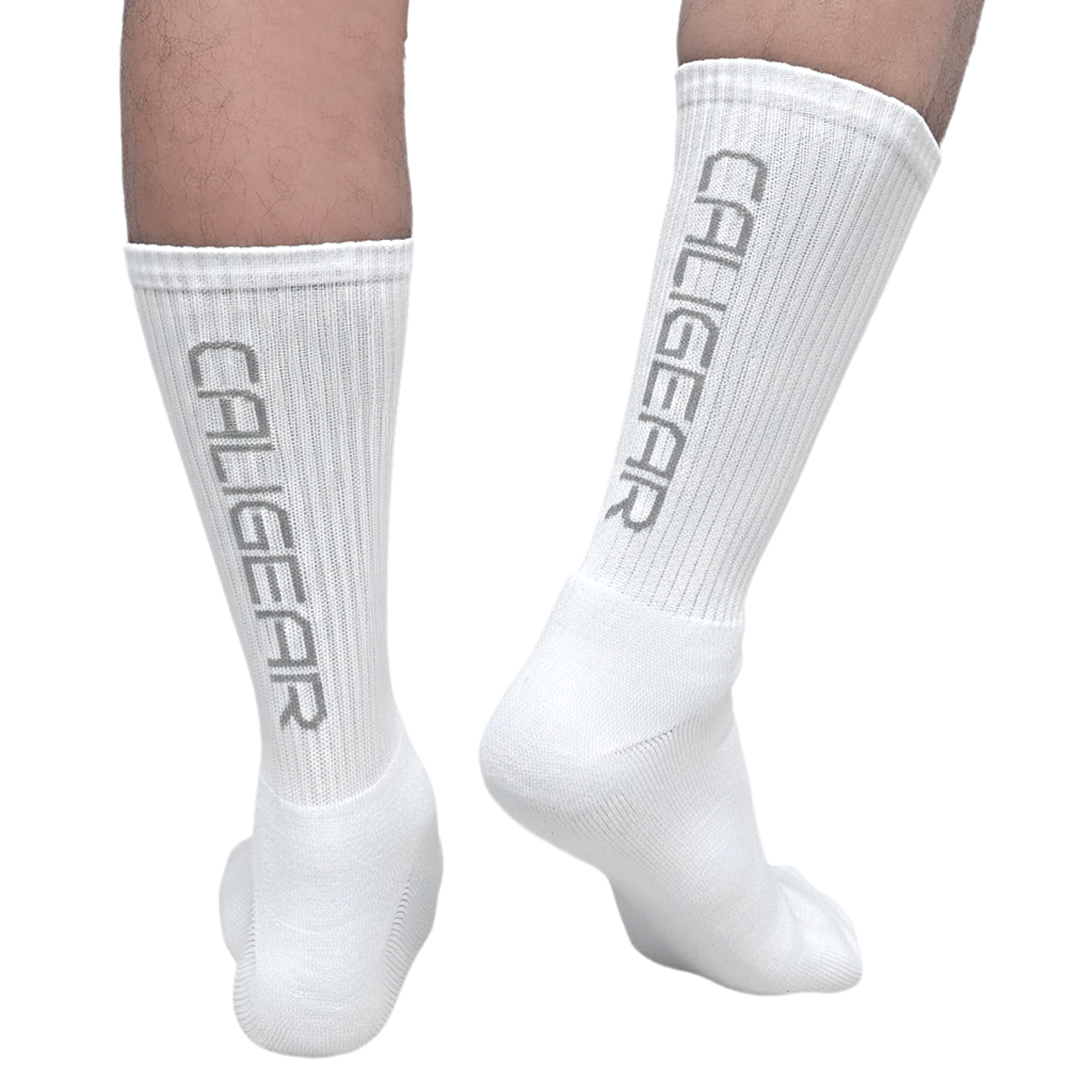 CALIGEAR WHITE BACK KNIT ORGANIC SOCKS