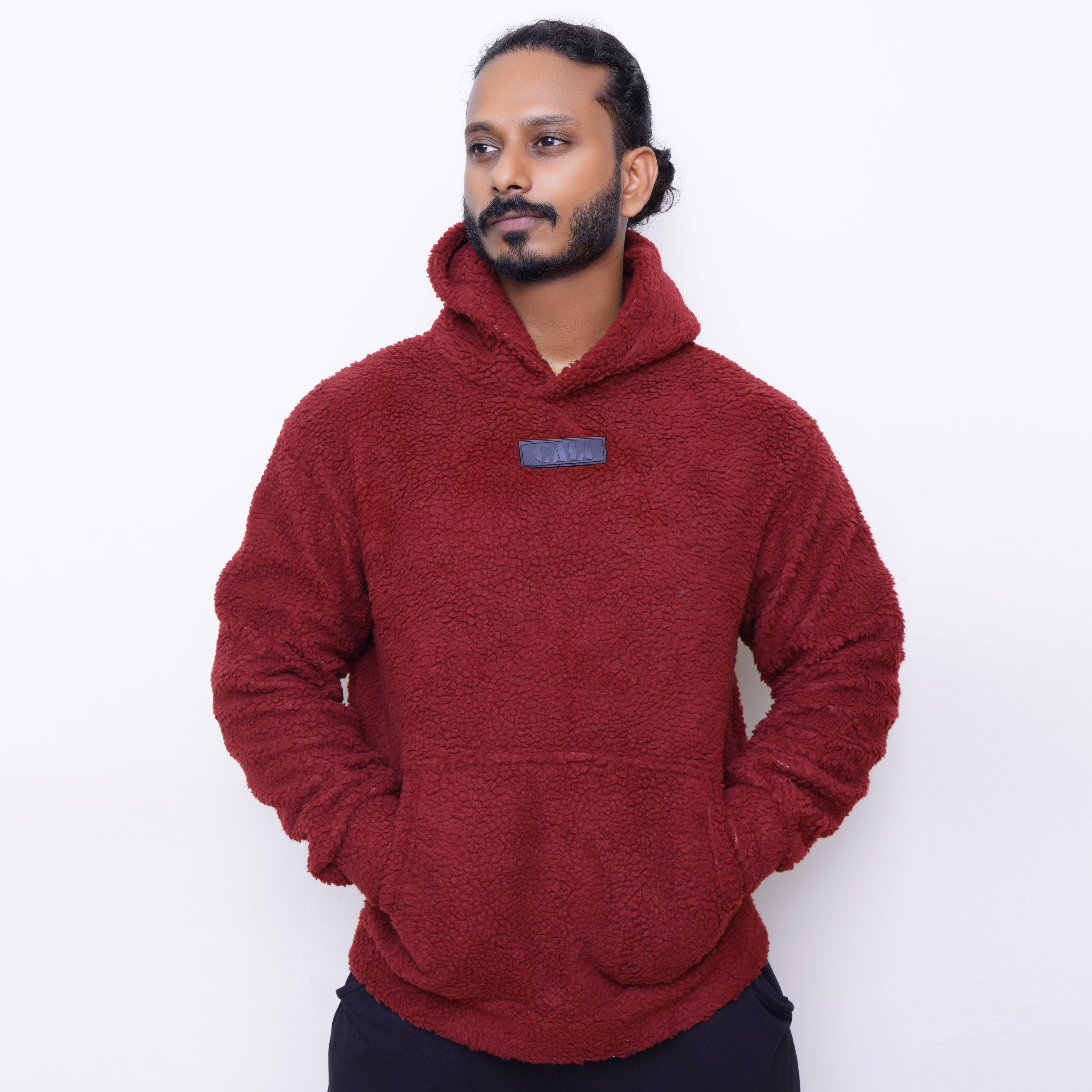 Berlin Cotton Furr Hoodie Maroon