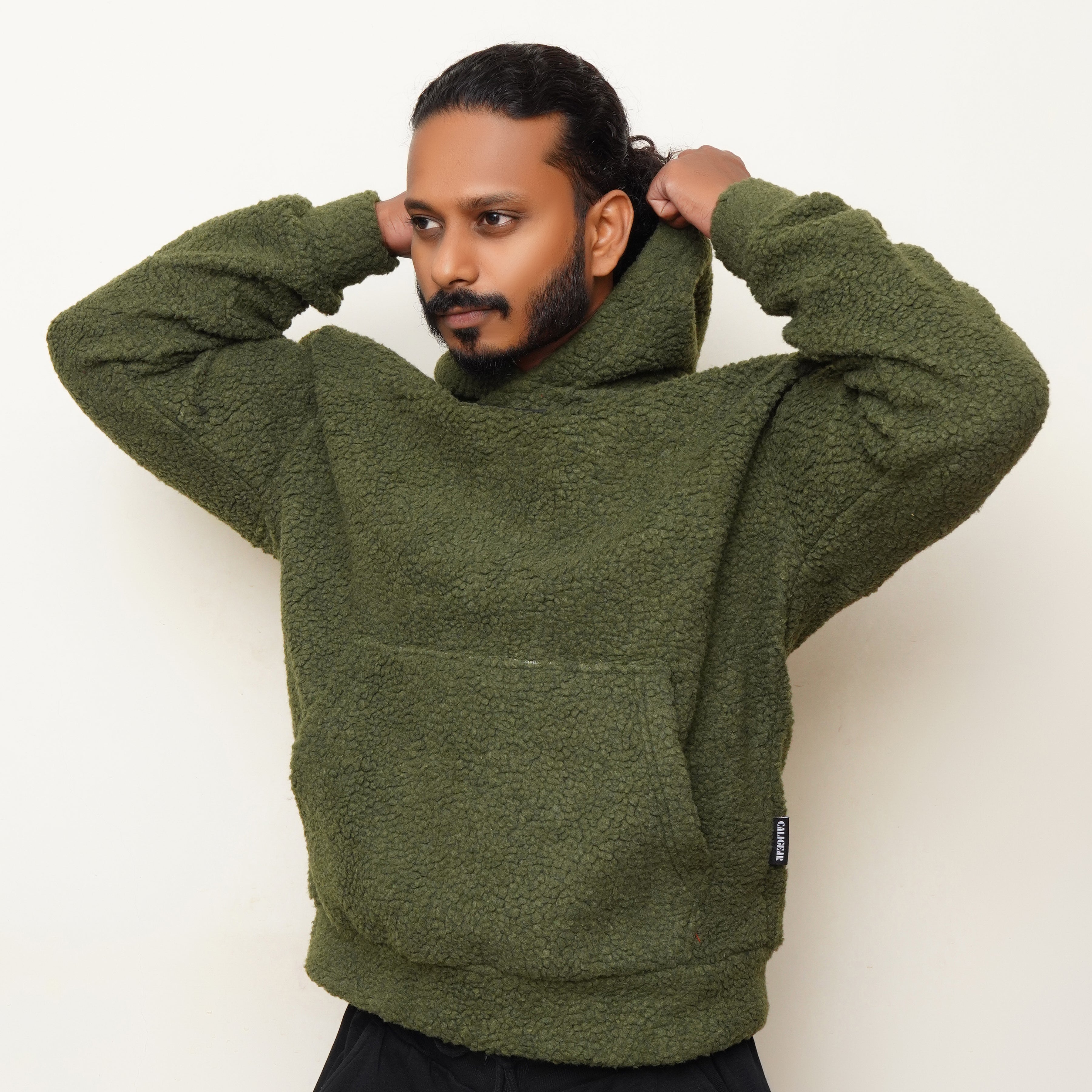 Berlin Cotton Furr Hoodie Green