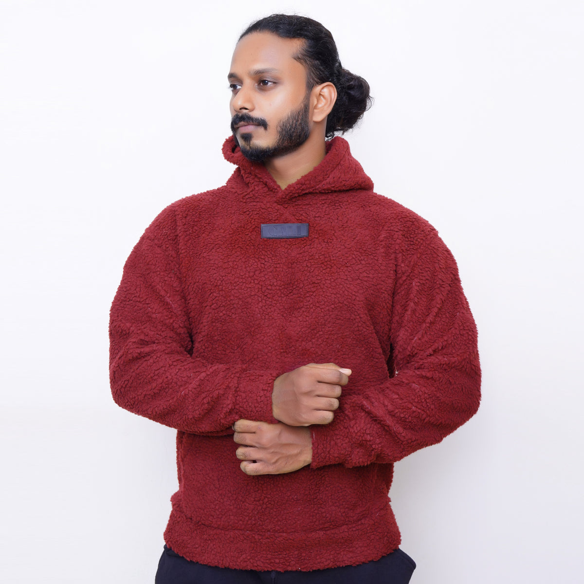 Berlin Cotton Furr Hoodie Maroon