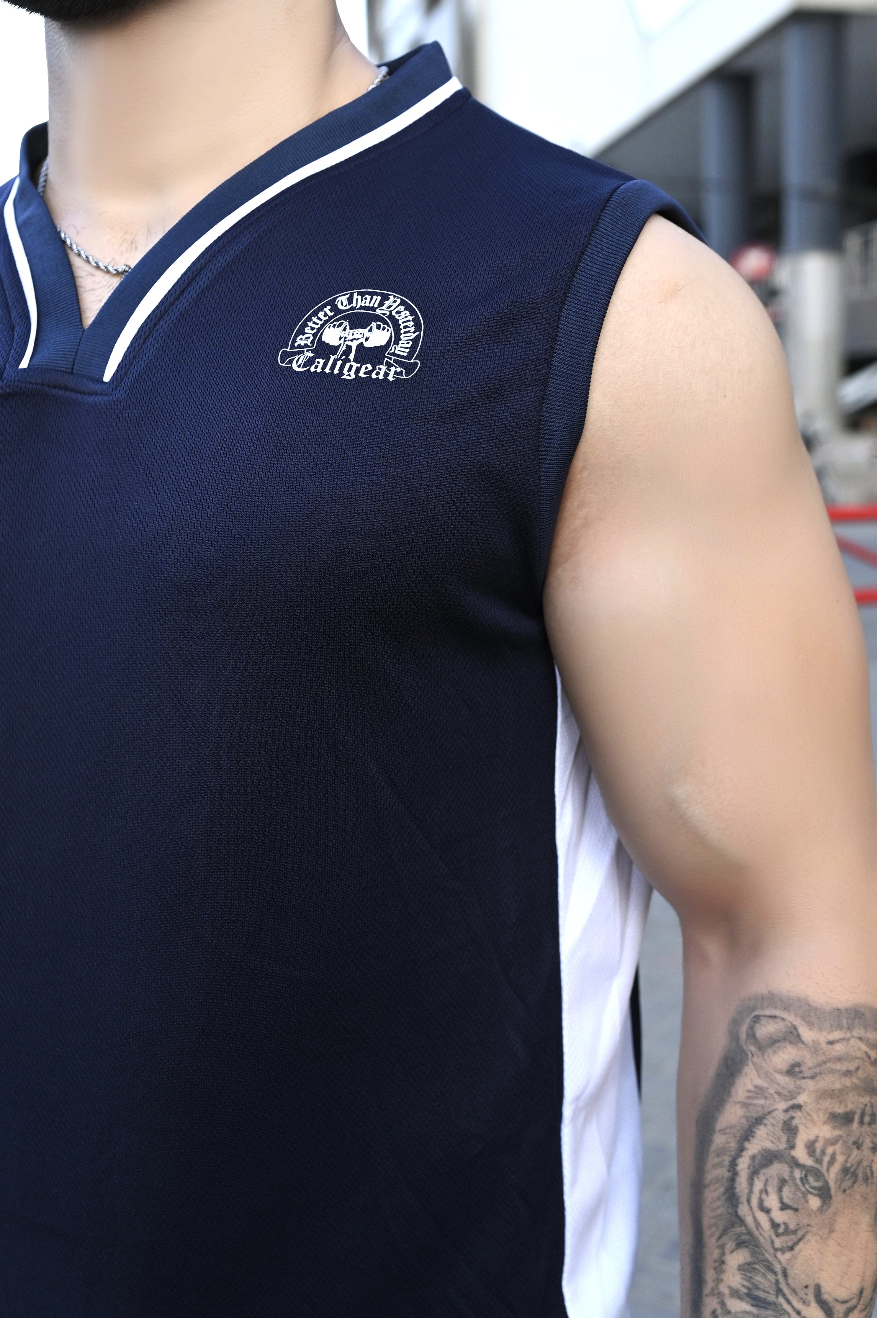 MESH TANK - NAVY BLUE