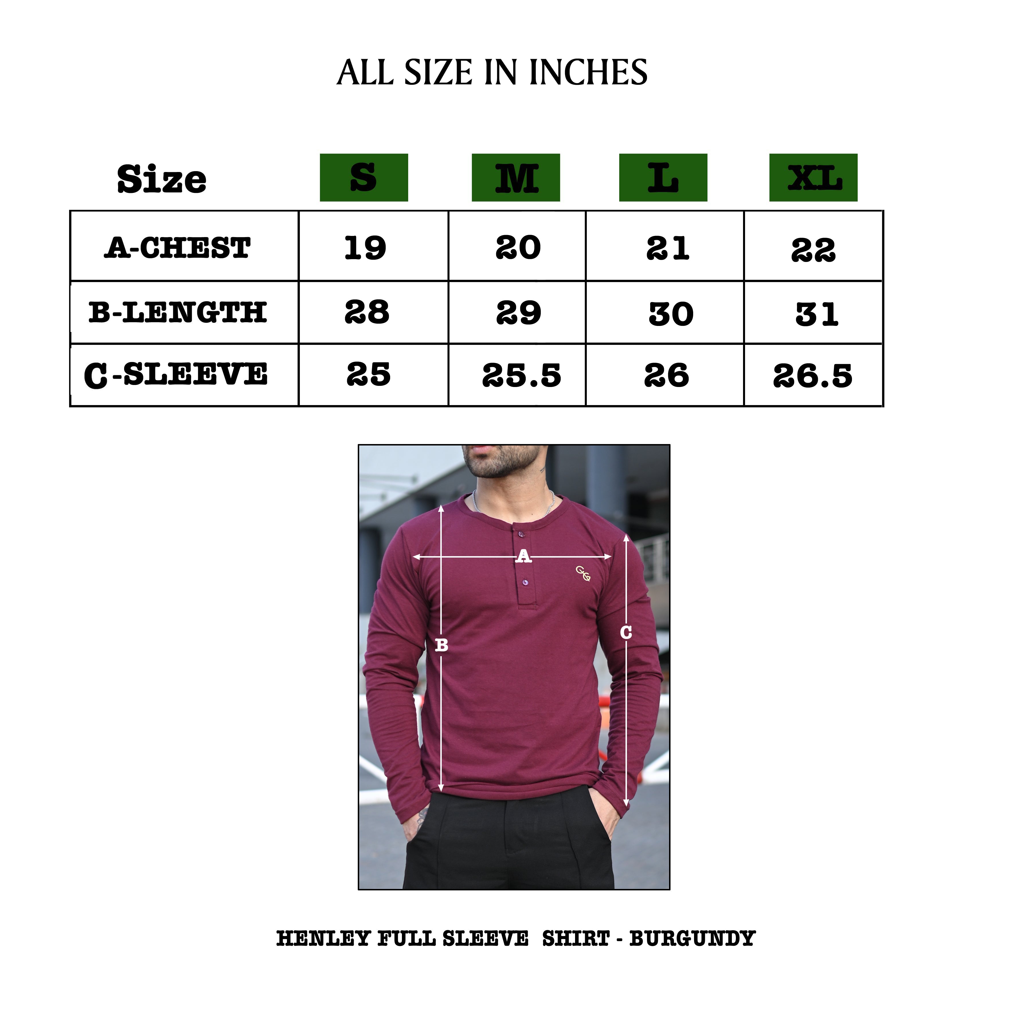 BURGUNDY HENLEY