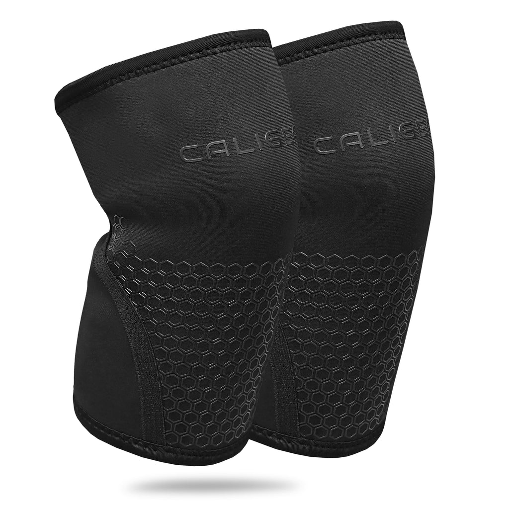 7MM KNEE SLEEVES - BLACK/BLACK - CaliGear