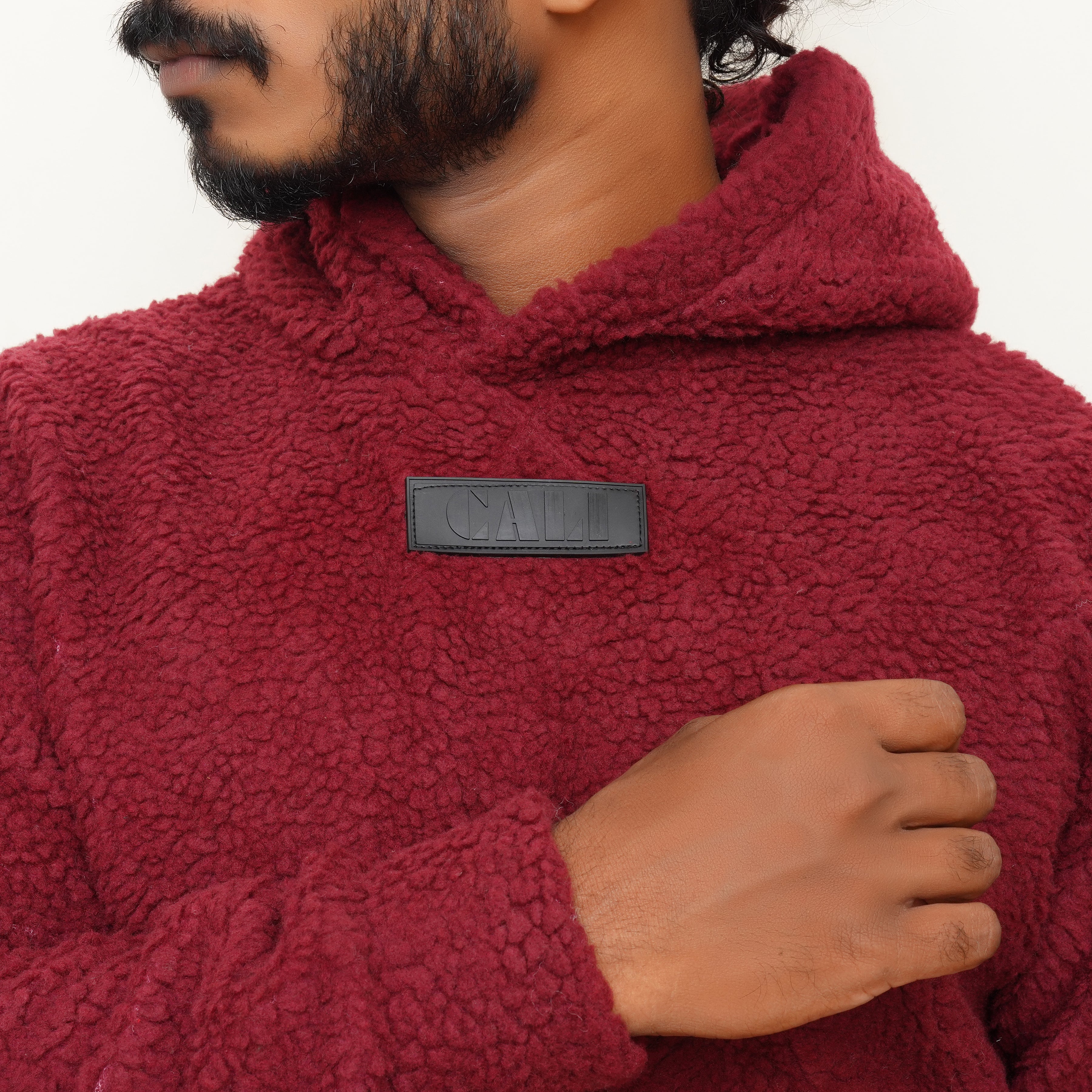 Berlin Cotton Furr Hoodie Maroon