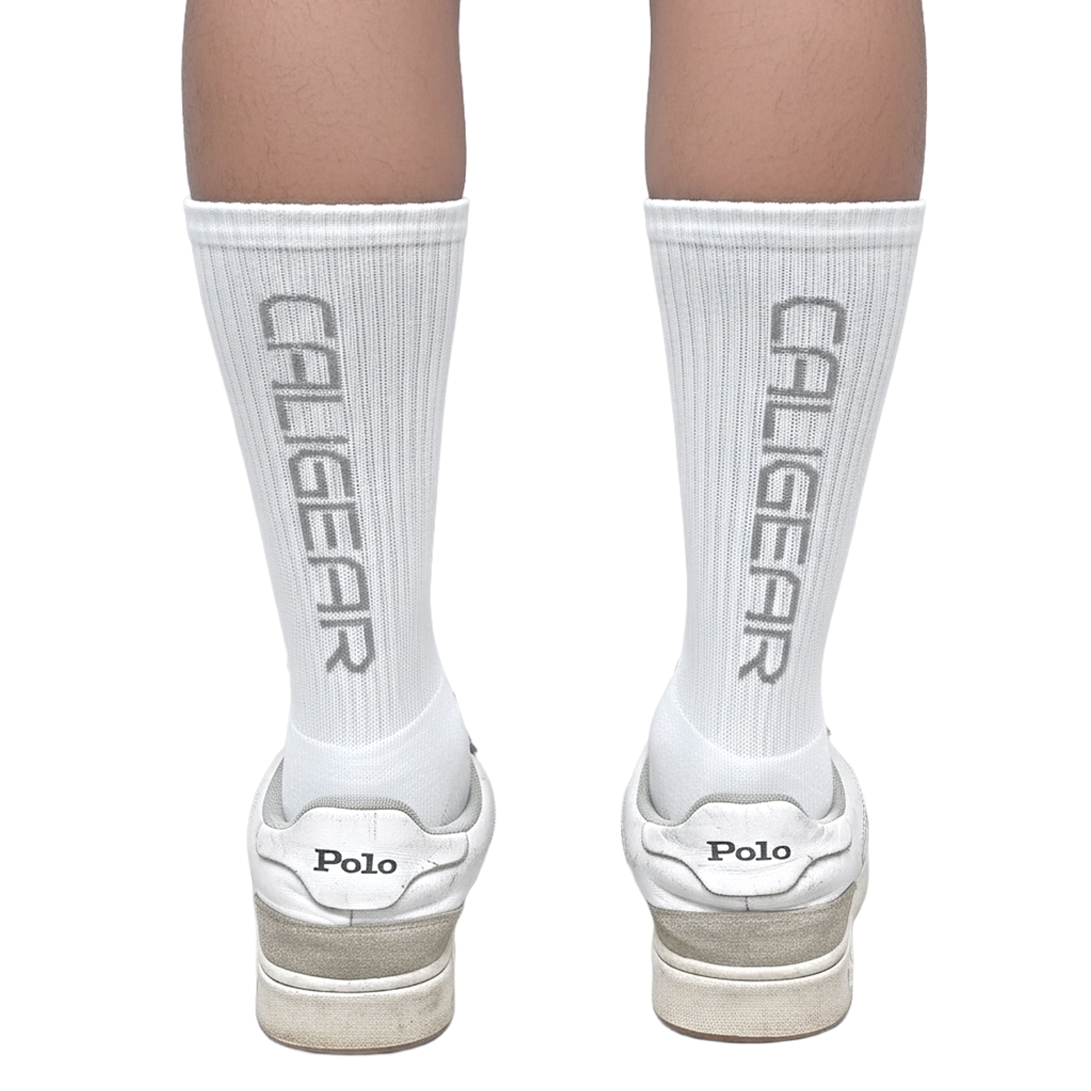 CALIGEAR WHITE BACK KNIT ORGANIC SOCKS