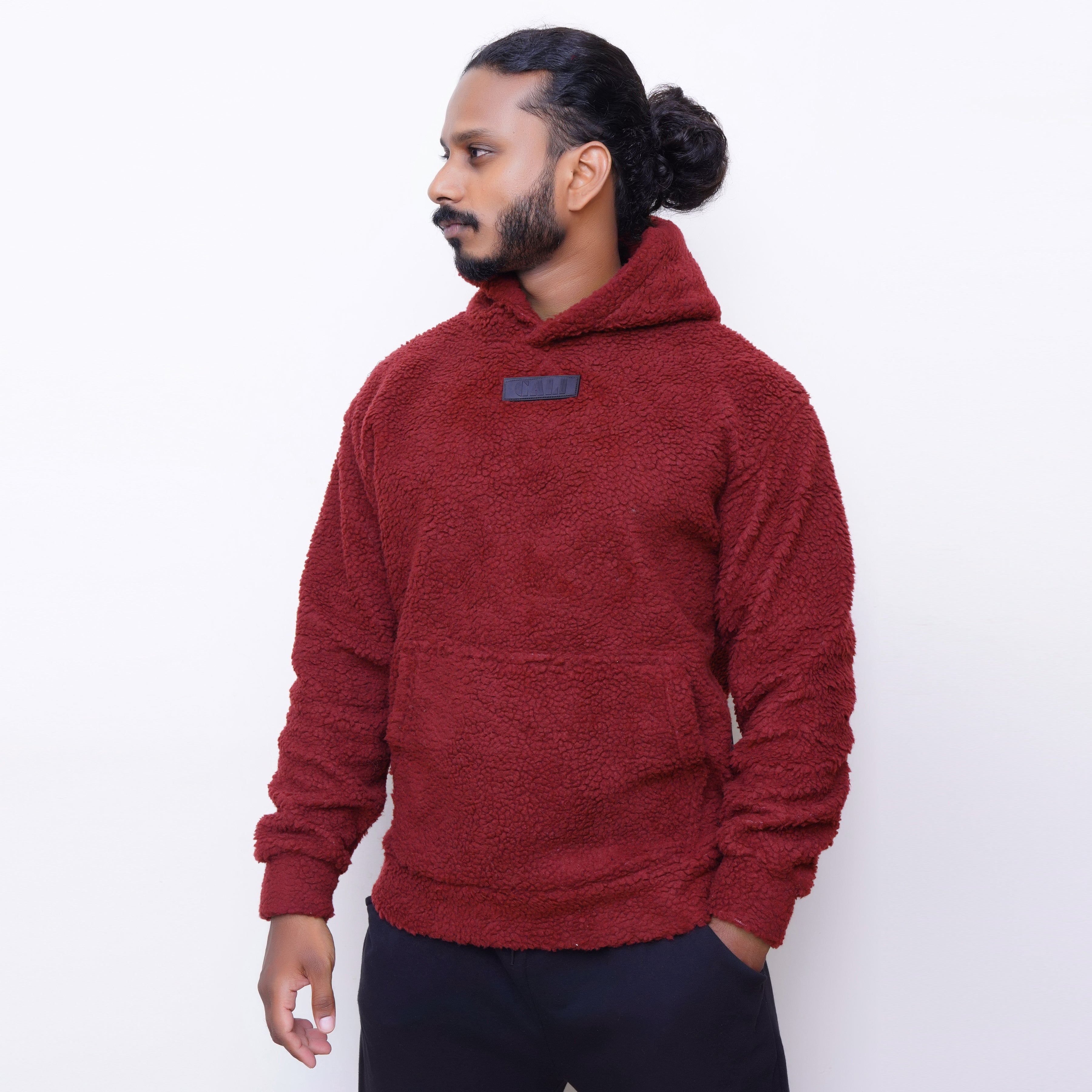 Berlin Cotton Furr Hoodie Maroon