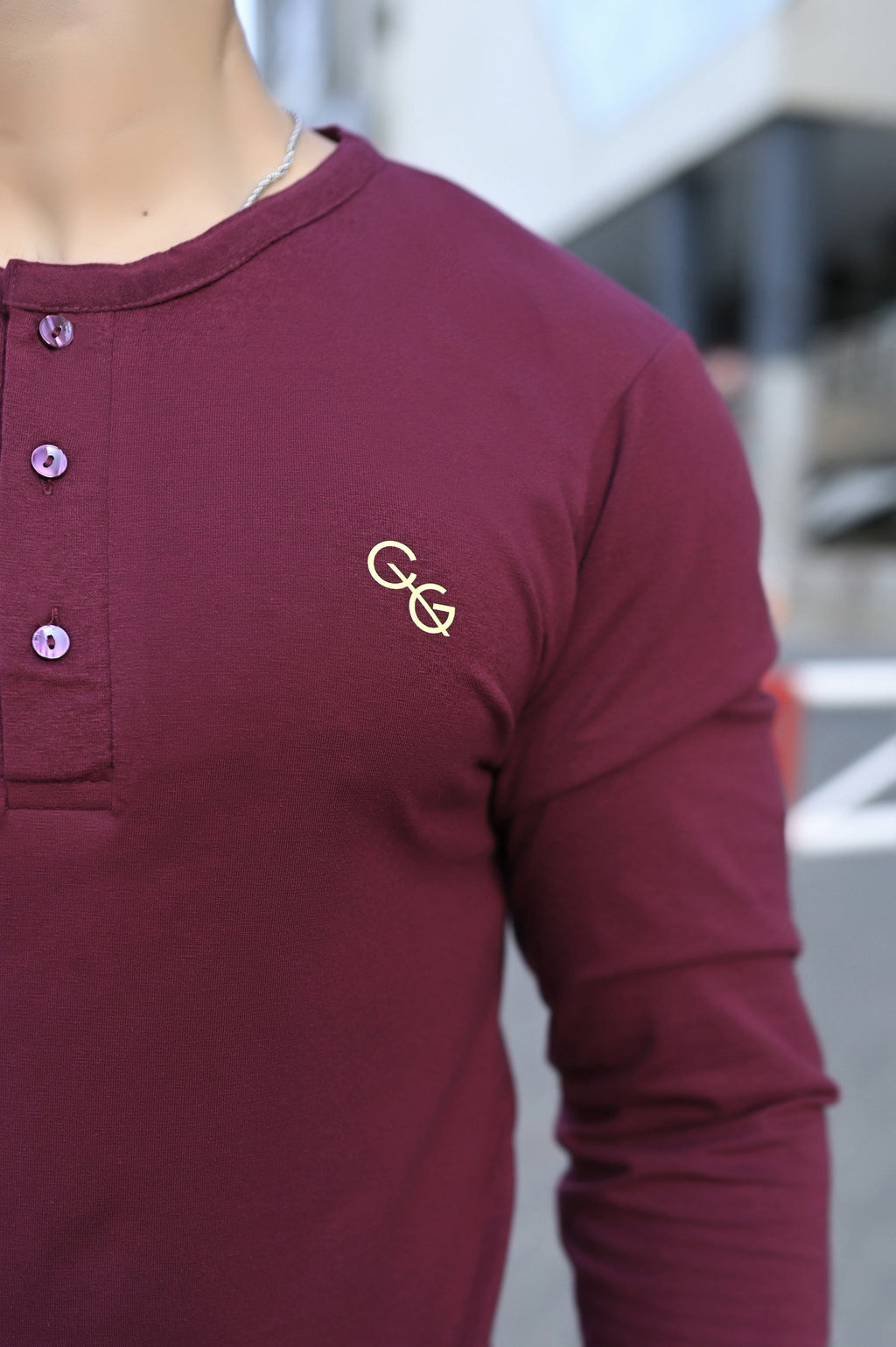BURGUNDY HENLEY - CaliGear