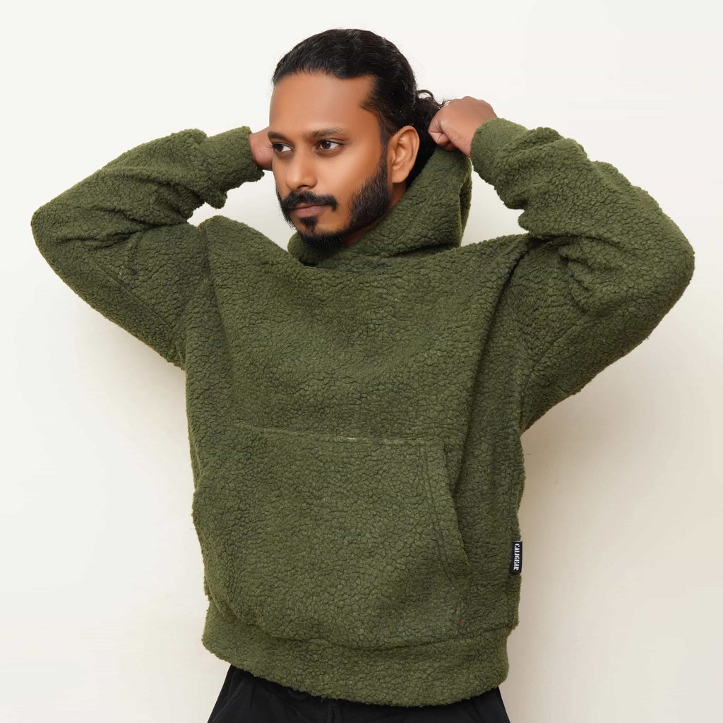Berlin Cotton Furr Hoodie Green - CaliGear