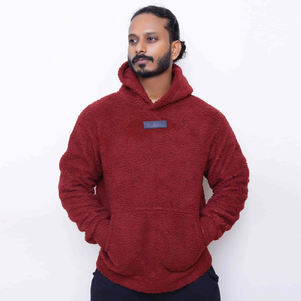 Berlin Cotton Furr Hoodie Maroon - CaliGear
