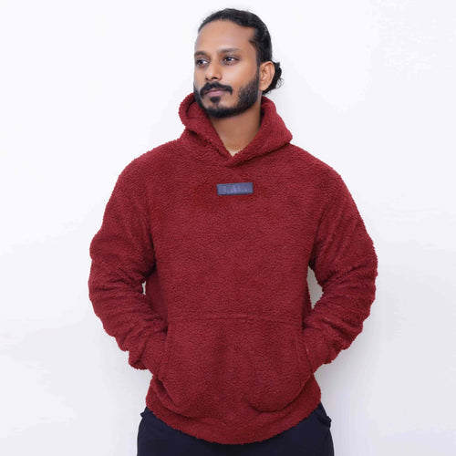 Berlin Cotton Furr Hoodie Maroon - CaliGear