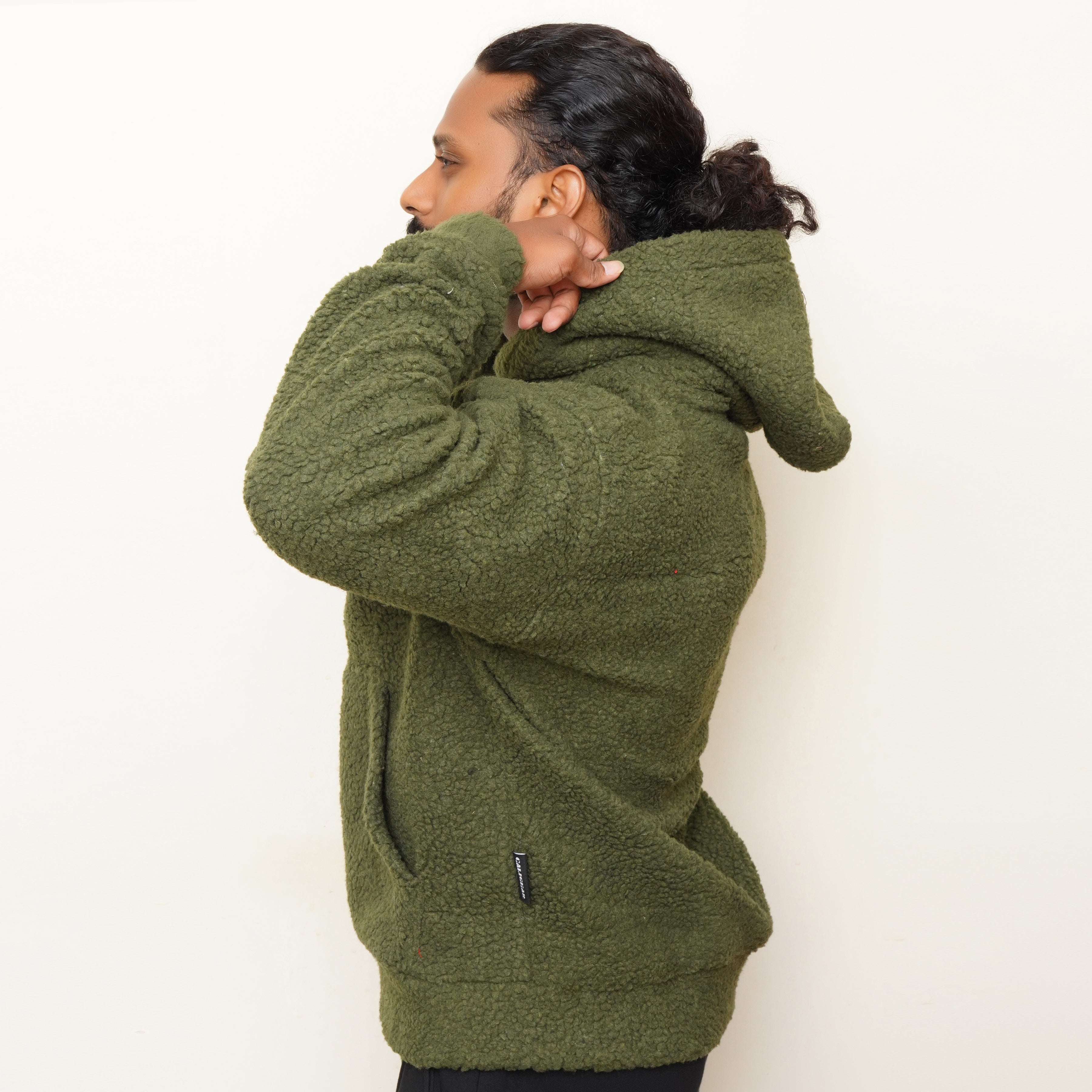 Berlin Cotton Furr Hoodie Green