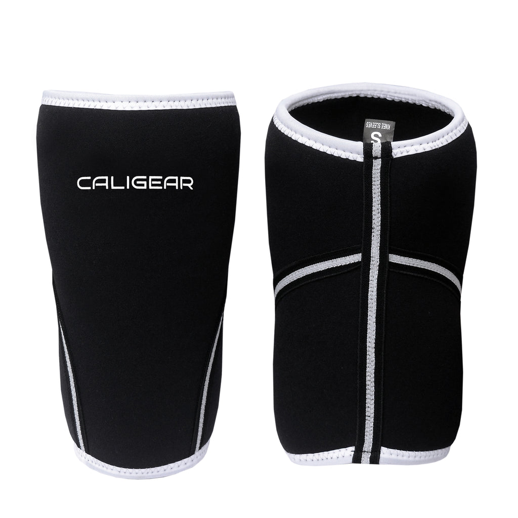 CALIGEAR 7MM KNEE SLEEVES - BLACK/WHITE - CaliGear