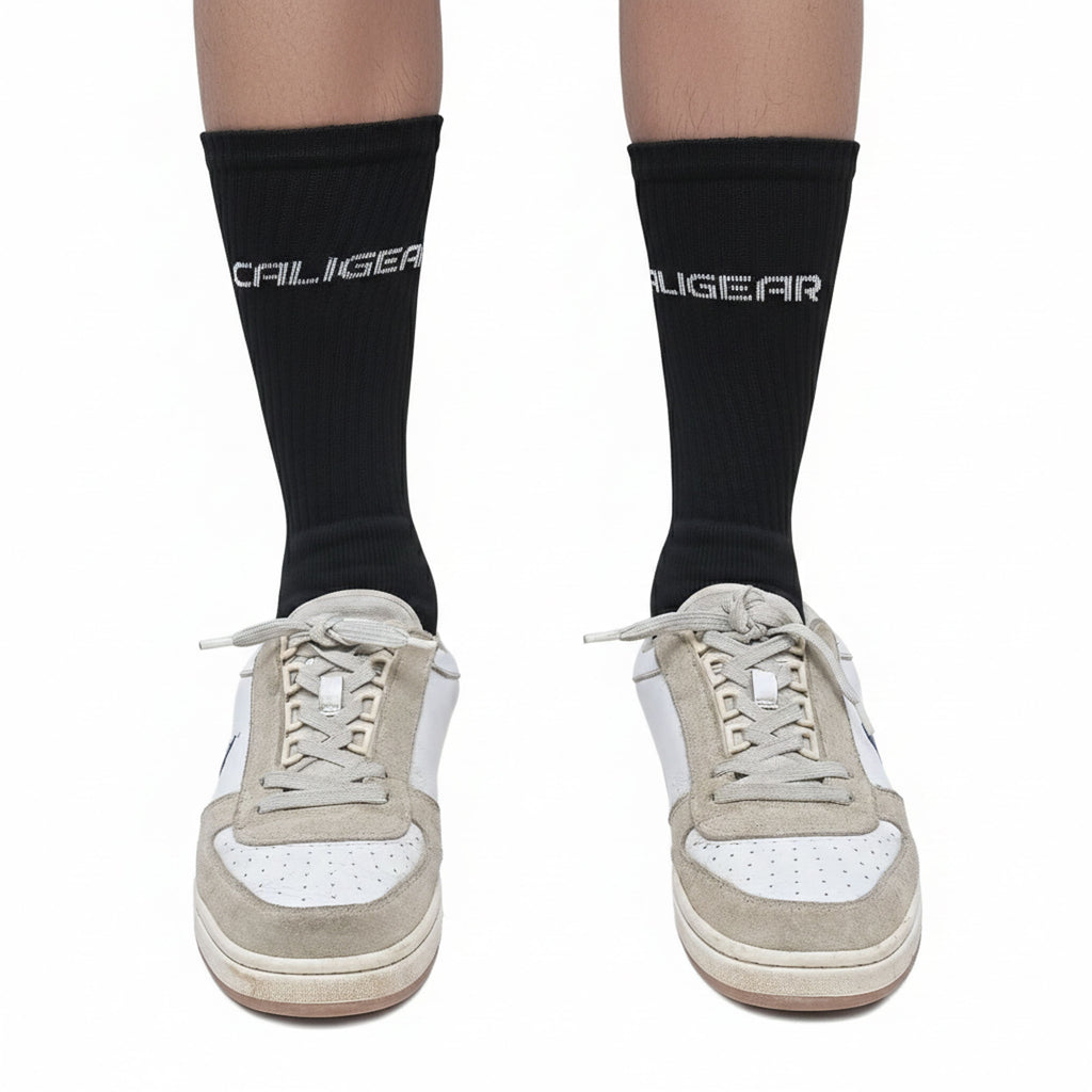 CALIGEAR BLACK FRONT KNIT ORGANIC SOCKS - CaliGear