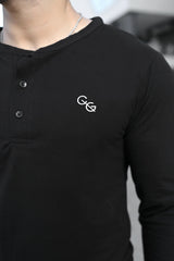 BLACK HENLEY
