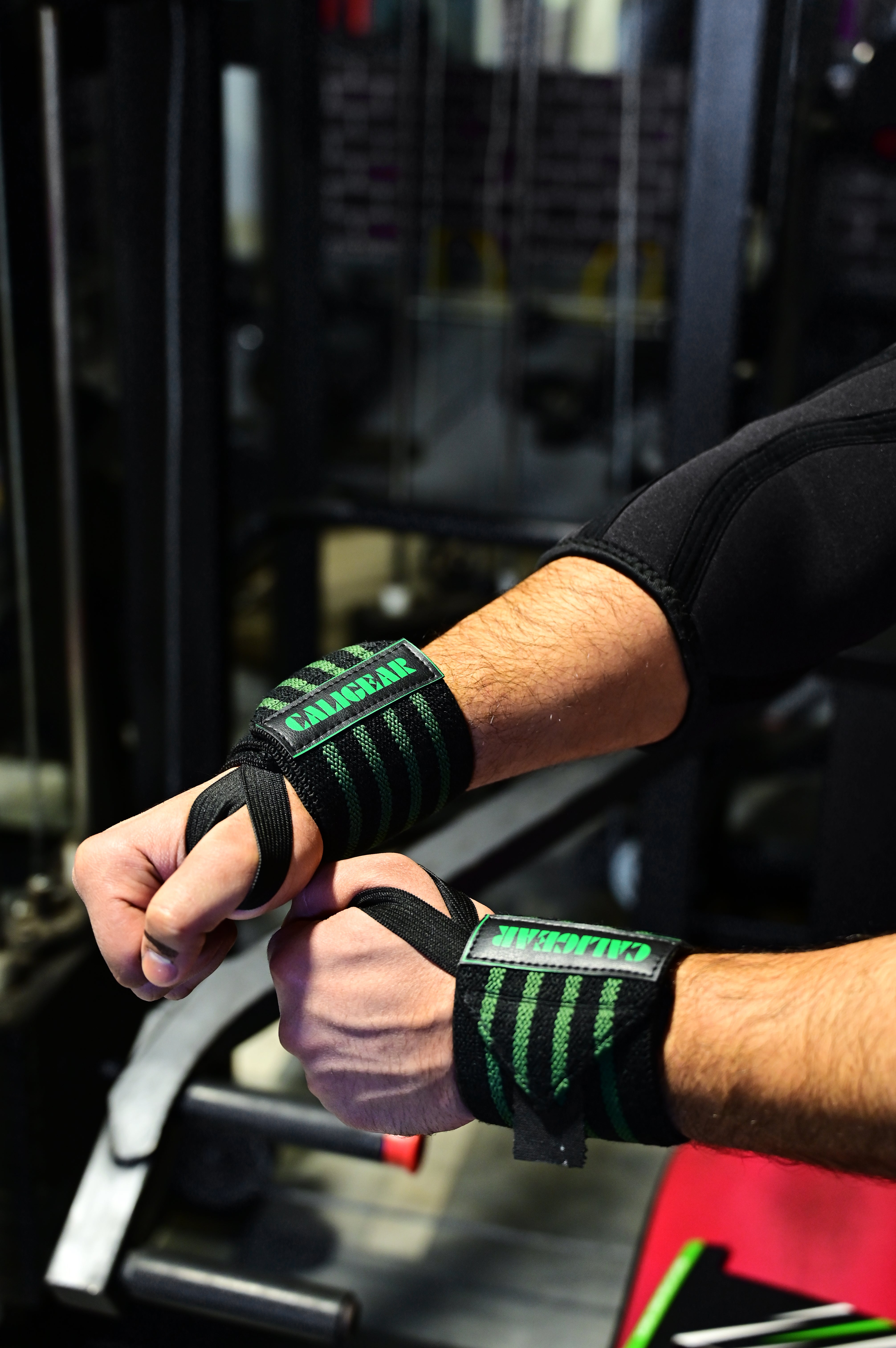 Green Out Line Wrist Wraps