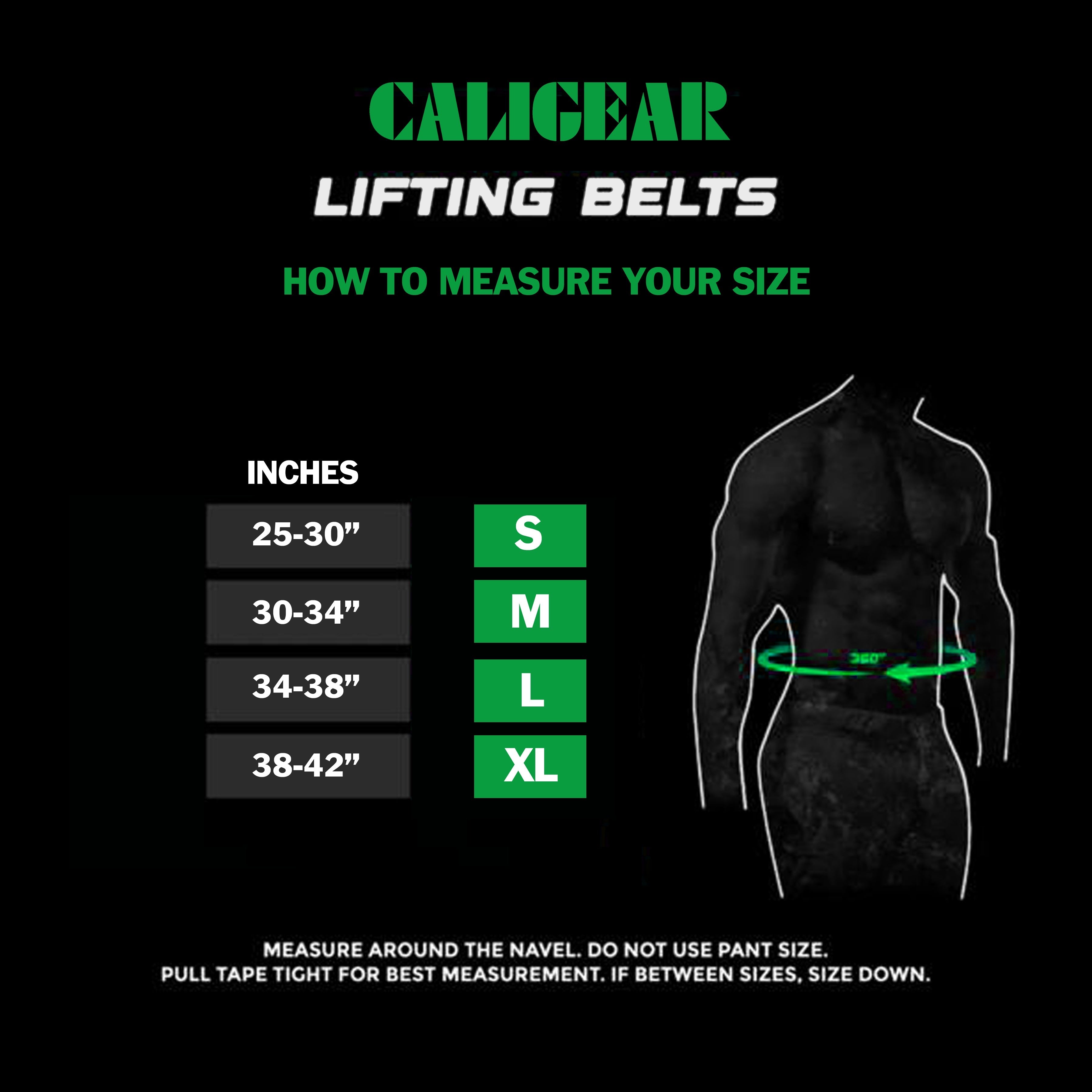 CALIGEAR QUICK LOCKING WEIGHTLIFTING BELT - OLIVEGREEN