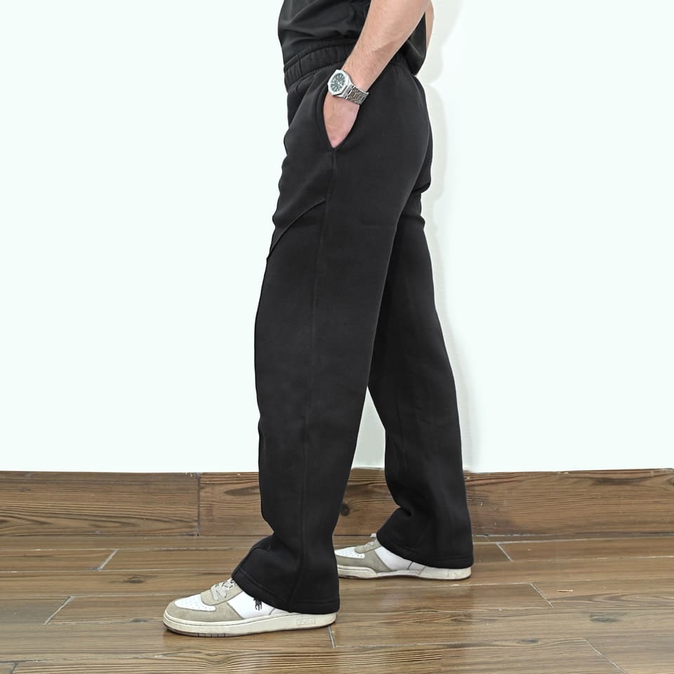 Pleated Baggy Trouser - Black - CaliGear