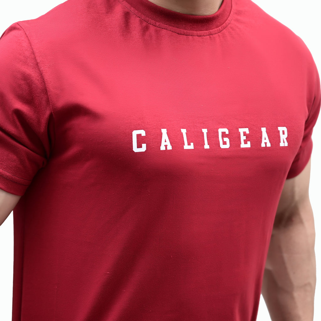 Side Slit T-Shirt - Maroon - CaliGear