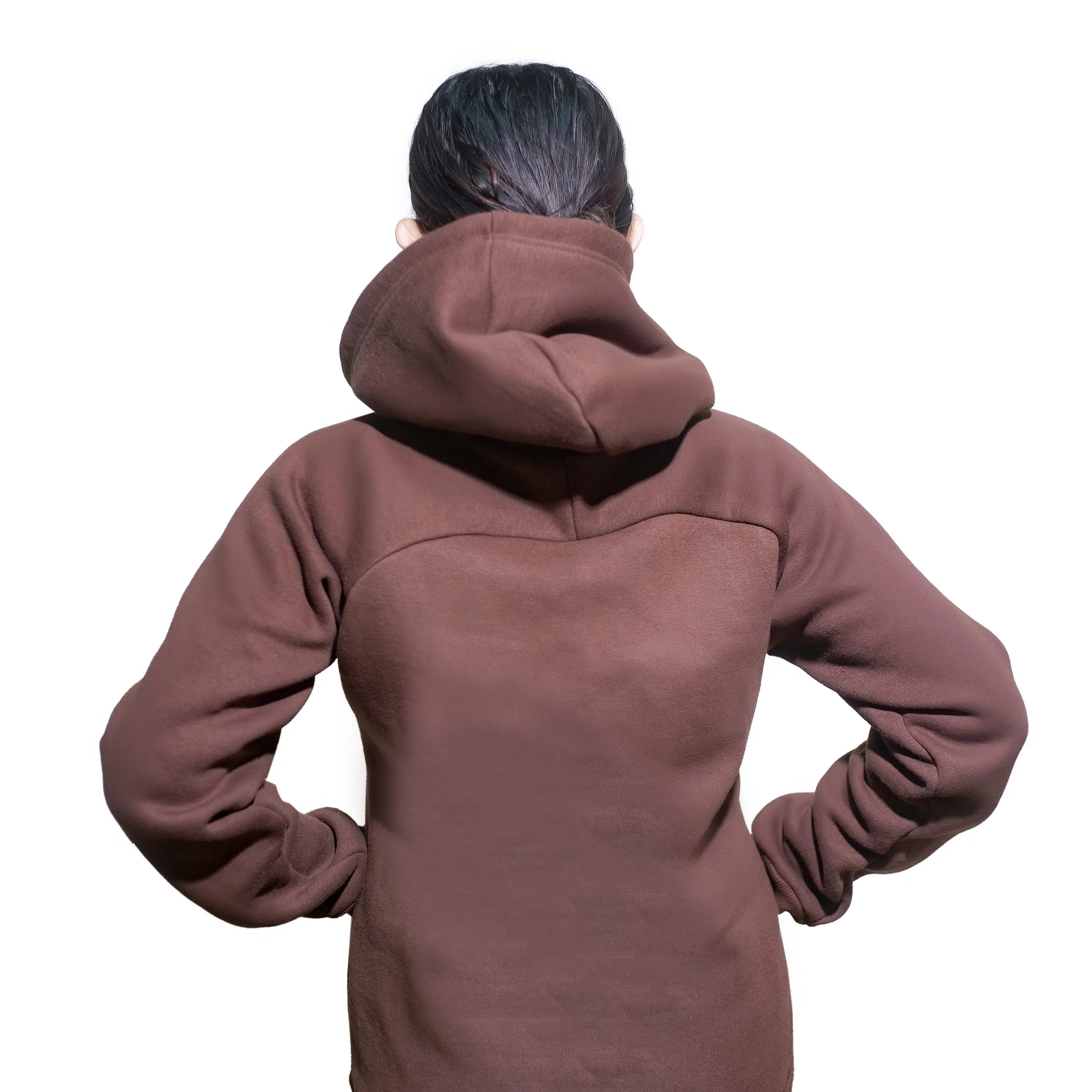 TRAINING FLEECE ZIP HOODIE - CHOCOLATE BROWN - CaliGear